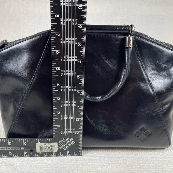 Patricia Nash Holland Top-Handle Black Leather Satchel/Crossbody P155106 EUC - Picture 7 of 16